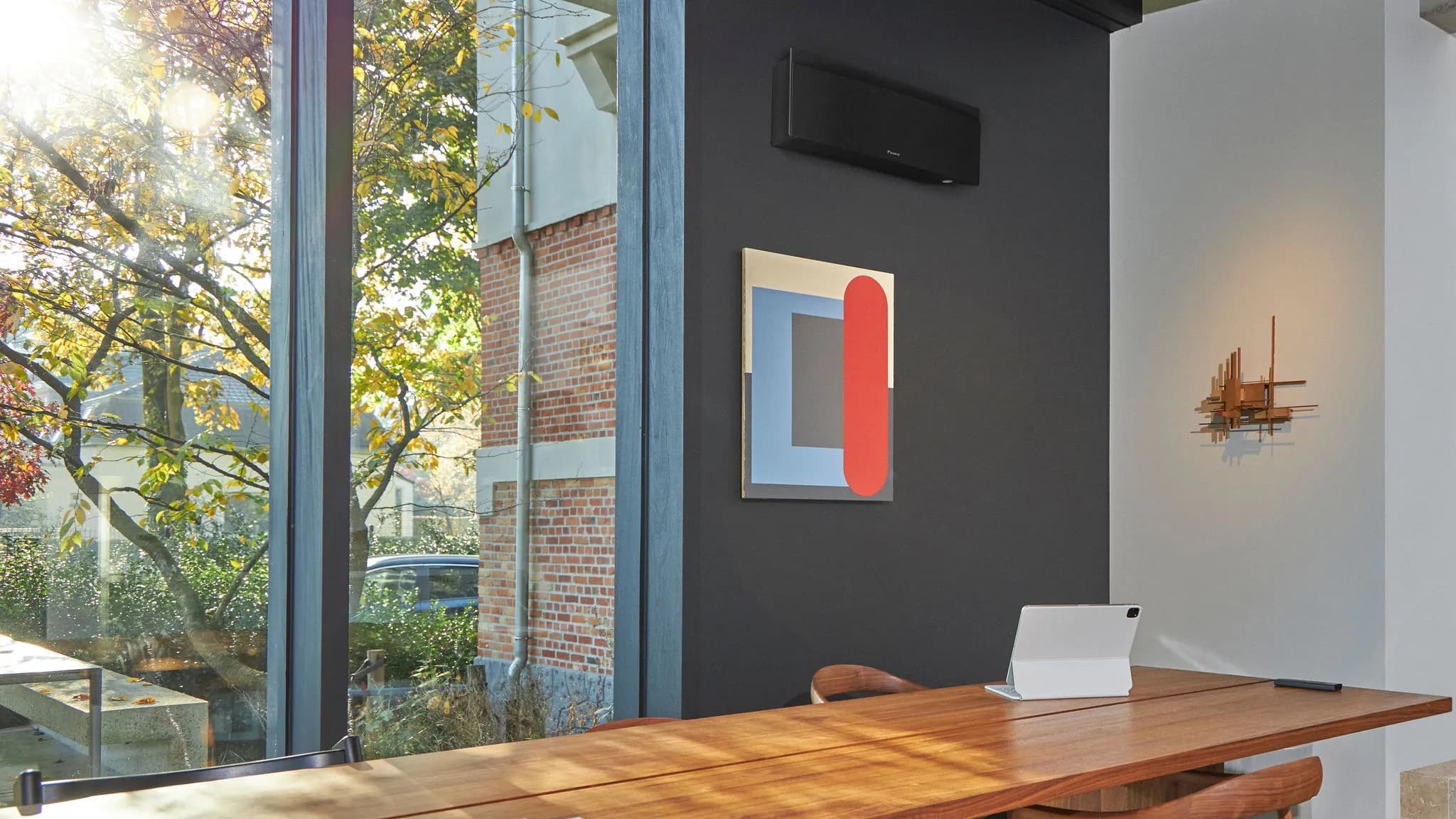 Modern wall-mounted air conditioning in a contemporary home.